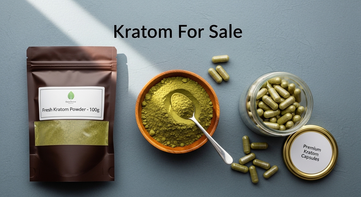 Kratom For Sale With Fresh Powder And Capsules